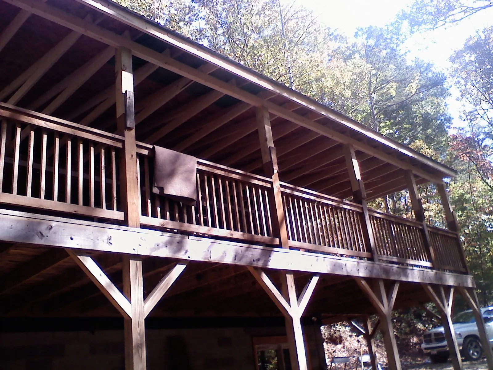 Timber framing under a new elevated porch and deck — Roof Leak Repair in Bridgeport by Roofing Brothers